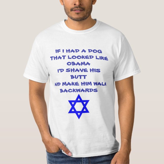 T-SHIRT SI J'AVAIS UN CHIEN QUI RESSEMBLAIT À OBAMA (Devant)