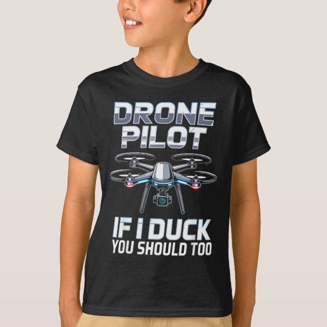 T-shirt Si je lot de drone canard Drone Operator Rc Quaopt (Devant)