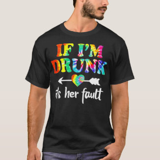 T-shirt Si je suis ivre, c'est ses couples de teinture de 