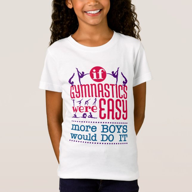 T-Shirt Si La Gymnastique Était Facile Drôle Femmes Filles (Devant)