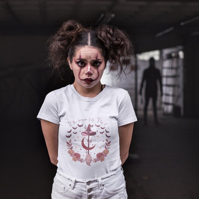 T-shirt Si Le Broom S'Ajuste, Envolez-Le Halloween (Halloween Family Matching T-Shirt )