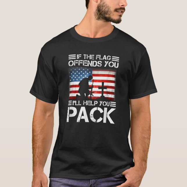 T-shirt Si Le Drapeau Vous Offense, Je Vous Aiderai À Emba (Devant)