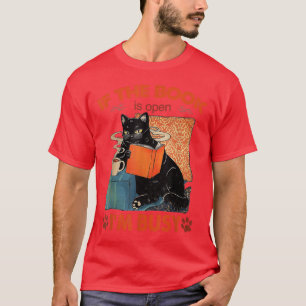 T-shirt Si le livre est ouvert, je suis occupé Chat noir e