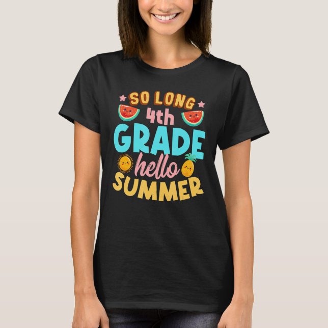 T-shirt Si Long 4e Année Bonjour Été Dernier Jour De L'Éco (Devant)