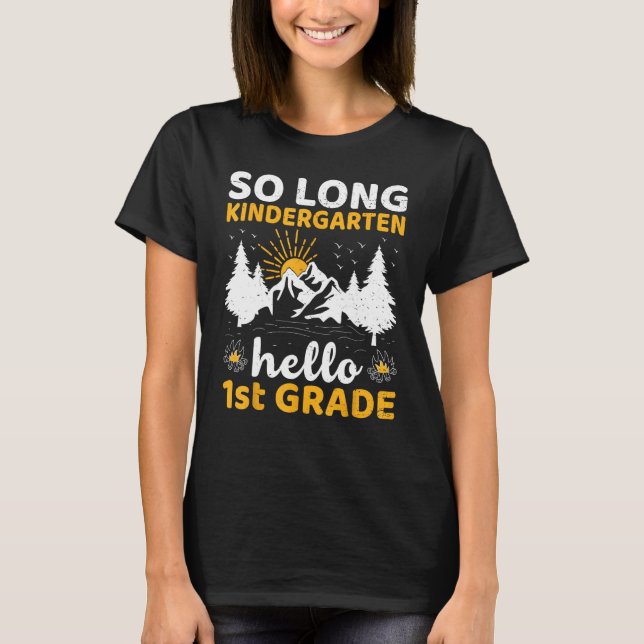 T-SHIRT SI LONG KINDERGARTEN HELLO 1ER NIVEAU ENSEIGNEMENT (Devant)