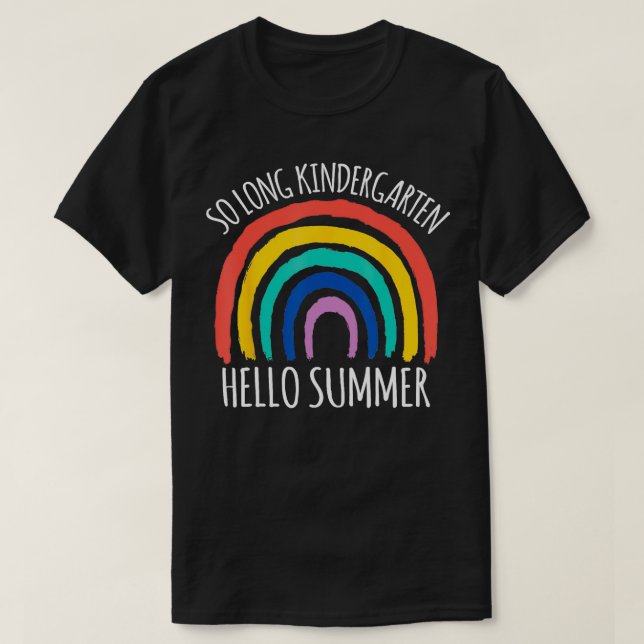 T-SHIRT SI LONG KINDERGARTEN HELLO ÉTUDIANT ÉTÉ (Design devant)