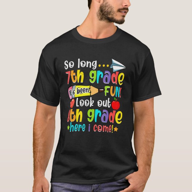T-shirt Si Longue 7e année de retour à l'école regarder la (Devant)