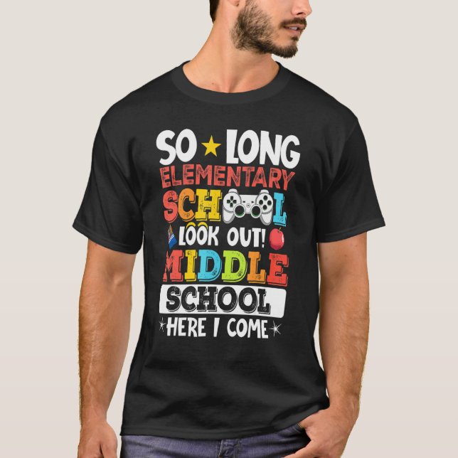 T-shirt Si Longue École Primaire Regardez Middle School H (Devant)