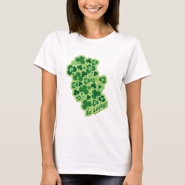 T-shirt Si Lucky Funny Shamrock Art amusant (Devant)