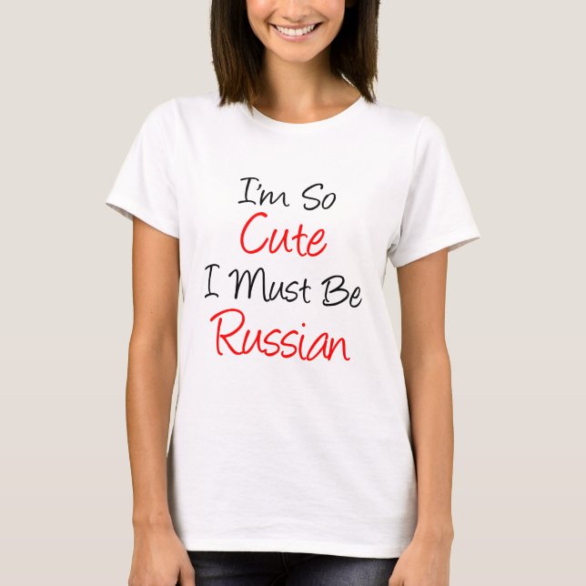T-shirt Si mignon doit être russe (Devant)