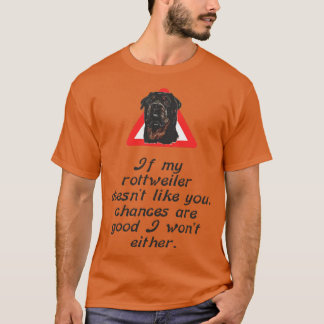 T-shirt Si Mon Rottweiler N'Aime Pas Que Vous Avez Des Cha