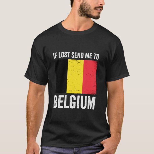 T-shirt Si perdu envoyez-moi en Belgique (Devant)