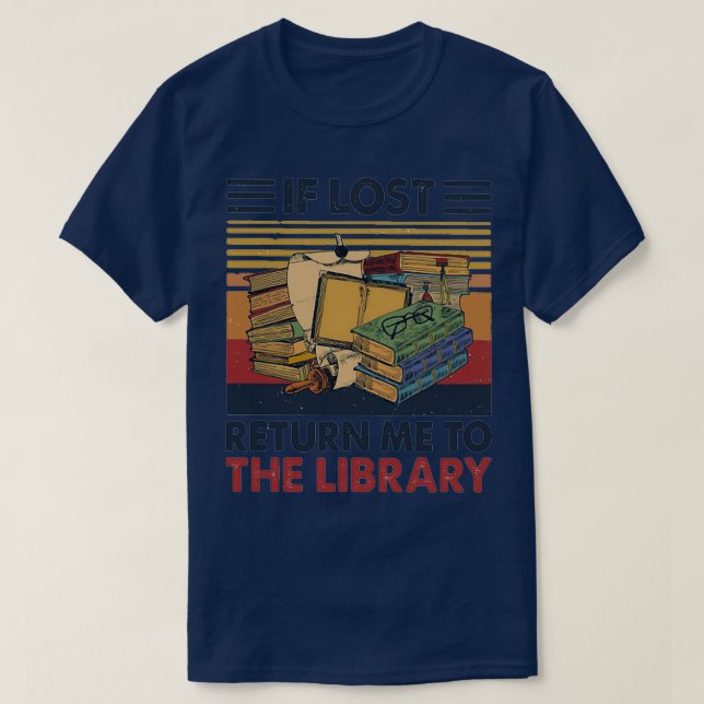 T-shirt Si perdu, retourne-moi à la bibliothèque (Design devant)