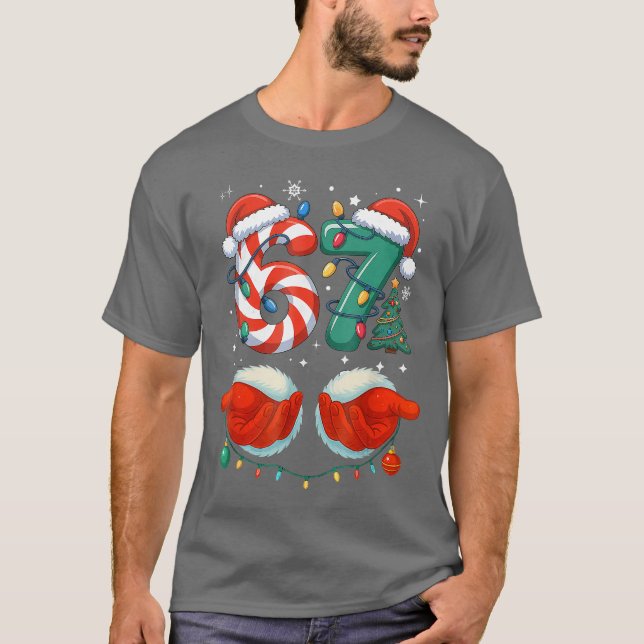 T-shirt Si Seven 6 7 67 Christmas Funny family (Devant)