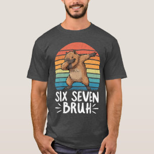 T-shirt Si Seven Bruh 67 Mème Capybara Drôle Capybara pour