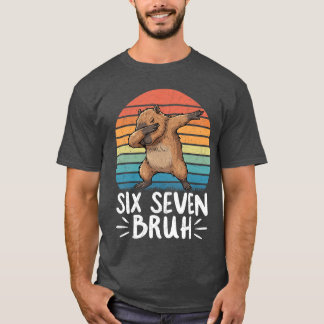 T-shirt Si Seven Bruh 67 Mème Capybara Drôle Capybara pour