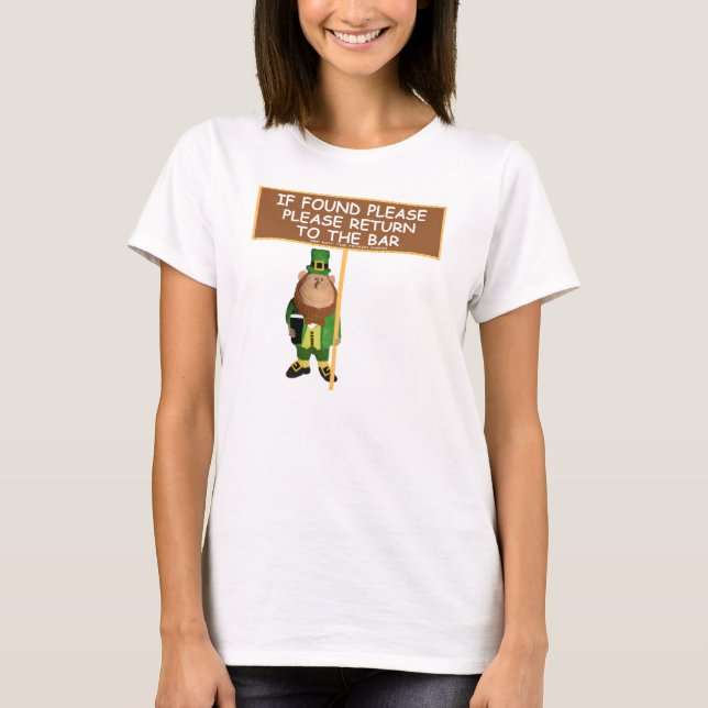 T-shirt Si veuillez trouver retour à l'Irlandais de barre (Devant)