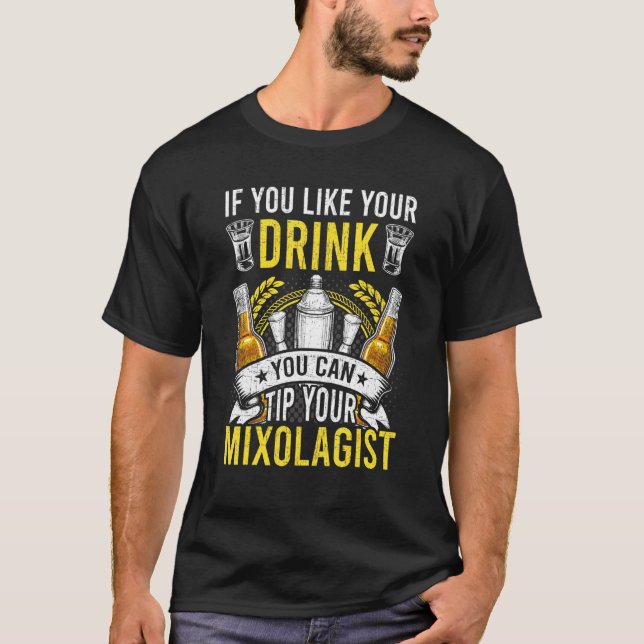 T-shirt Si vous aimez vos boissons barman barmaid (Devant)