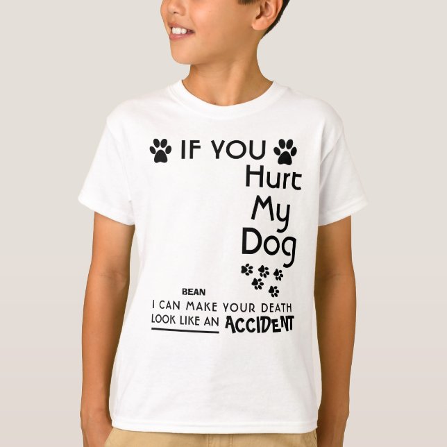 T-shirt Si Vous Blessez Mon Chien, Je Peux Faire Vos Pâtes (Devant)