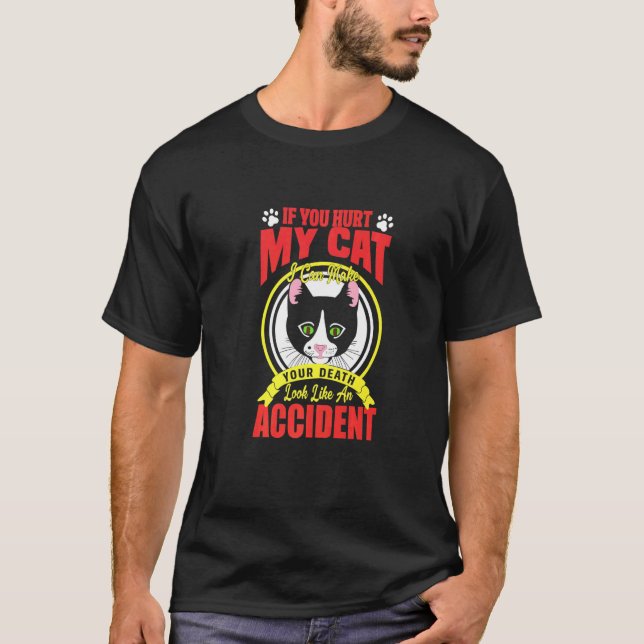 T-shirt Si vous faites du mal à mon chat (Devant)