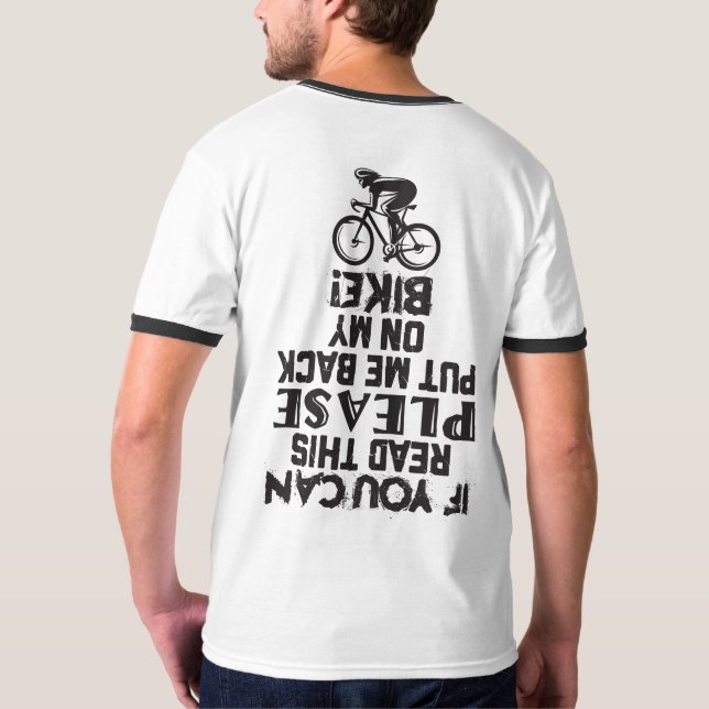 T-shirt Si Vous Pouvez Lire Ce Vélo Drôle Blanc Noir Dit (Dos)