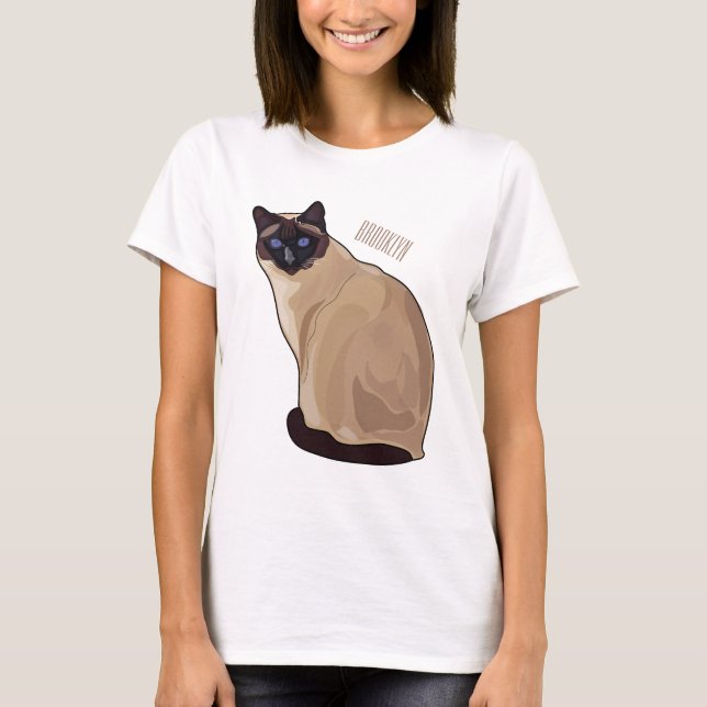 T-shirt Siamese cat cartoon (Devant)