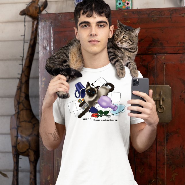 T-shirt Siamese Cat Mischief drôle (Créateur téléchargé)