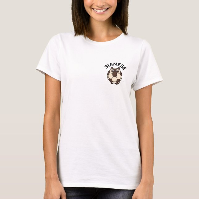T-shirt Siamese cat soccer ball (Devant)