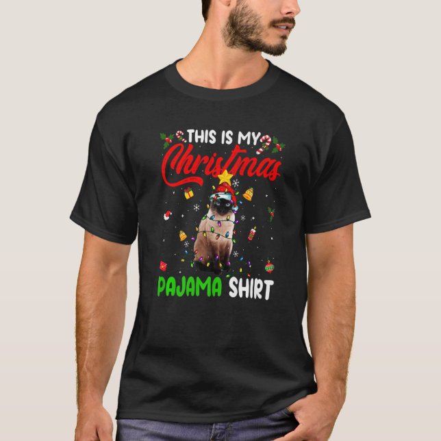 T-shirt Siamese Cat  This Is My Christmas Pajama  Xmas (Devant)