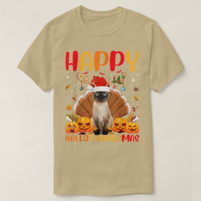 T-shirt Siamese Chat Amoureux des animaux Happy Siamese Ch (Design devant)