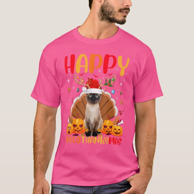 T-shirt Siamese Chat Animal Happy Siamese Chat Hellomerci (Devant)