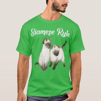 T-shirt Siamese Chat Cadeau Siamese Règle Siamese Kittens