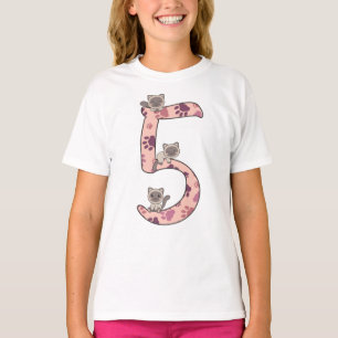 T-shirt Siamese Chat Cinquième Anniversaire Pour Enfants C