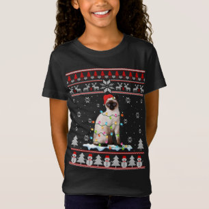 T-Shirt Siamese Chat laide Noël lumières Drôle Amoureux de