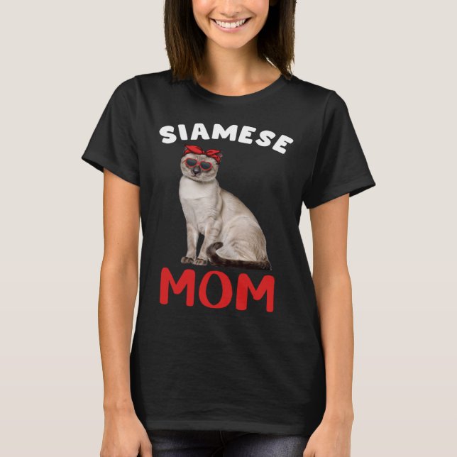 T-shirt Siamese Chat Maman Mama Chat Propriétaire Kitty Ki (Devant)