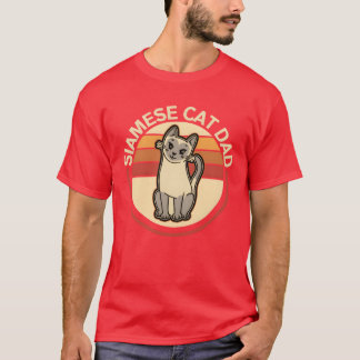 T-shirt Siamese Chat Papa Siameses Chat Propriétaire drôle