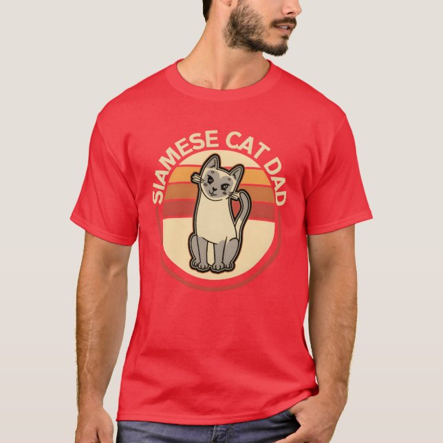 T-shirt Siamese Chat Papa Siameses Chat Propriétaire drôle (Devant)