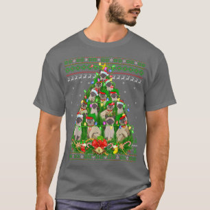 T-shirt Siamese Chat Xmas Éclairage Arbre Siamese Chat Ugl