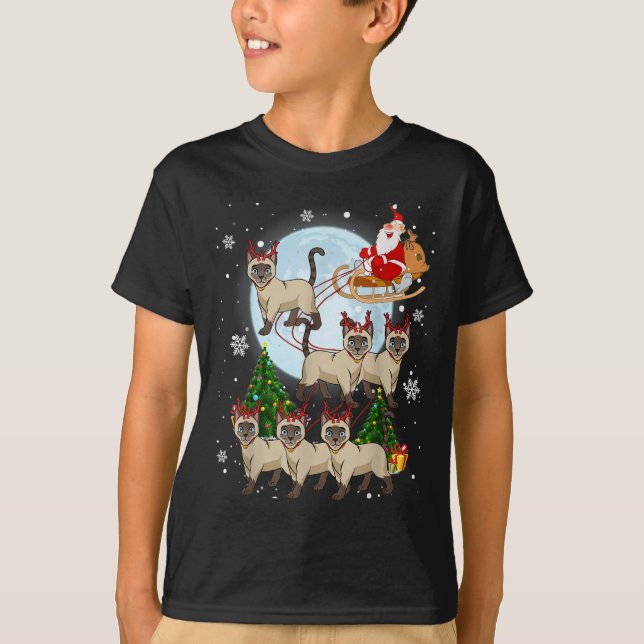 T-shirt Siamese Reindeer Christmas Siamese Cat Lover Men W (Devant)