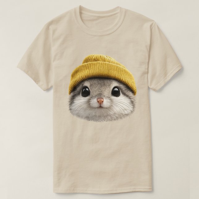 T-shirt Siberian Flying Squirrel Wearing Beanie  Retro 90s (Design devant)