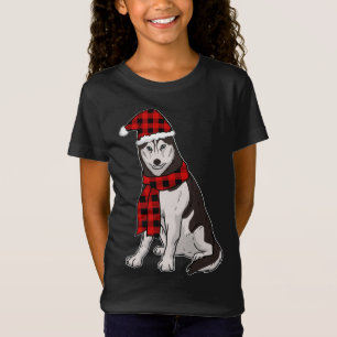T-Shirt Siberian Husky Buffalo Plaid Husky Amoureux des ch
