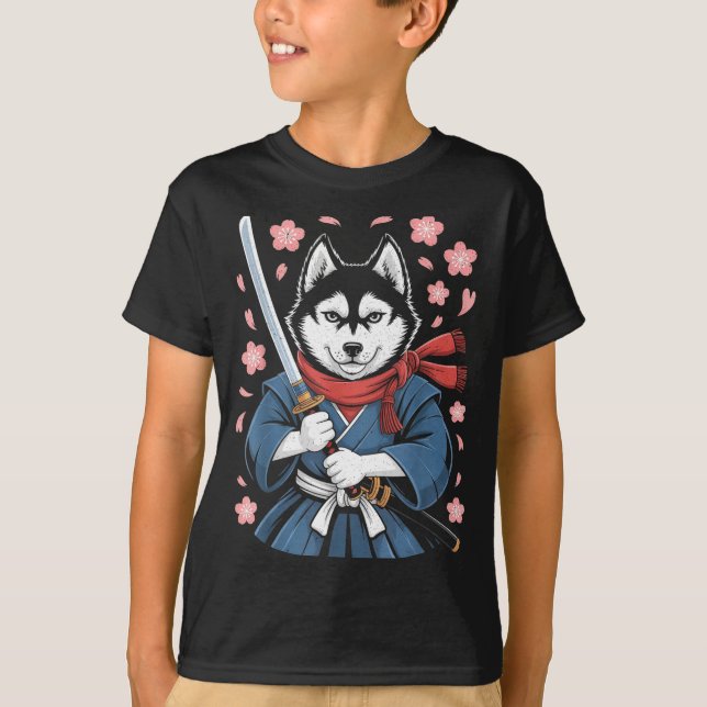 T-shirt Siberian Husky Dad Cute Japanese Anime Stuff Samur (Devant)