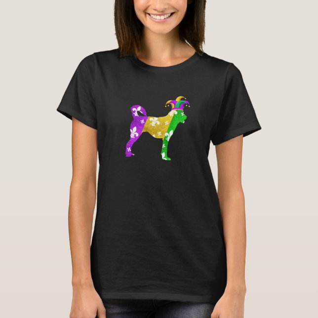 T-shirt Siberian Husky Dog Mardi Gras Carnivals Funny Pupp (Devant)