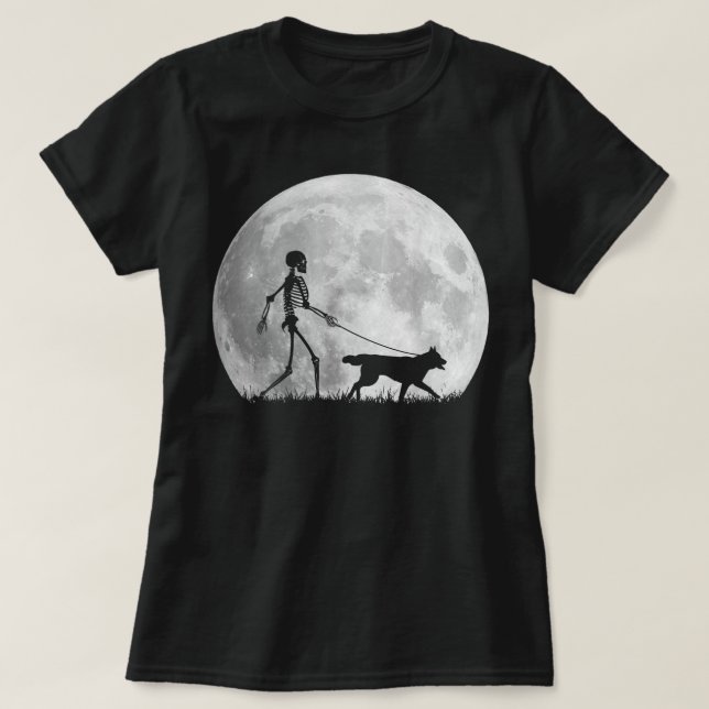 T-shirt Siberian Husky Halloween Skeleton Funny Dog Youth  (Design devant)