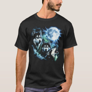 T-shirt Siberian Husky Hurleur à la Lune – Ciel Nocturne C