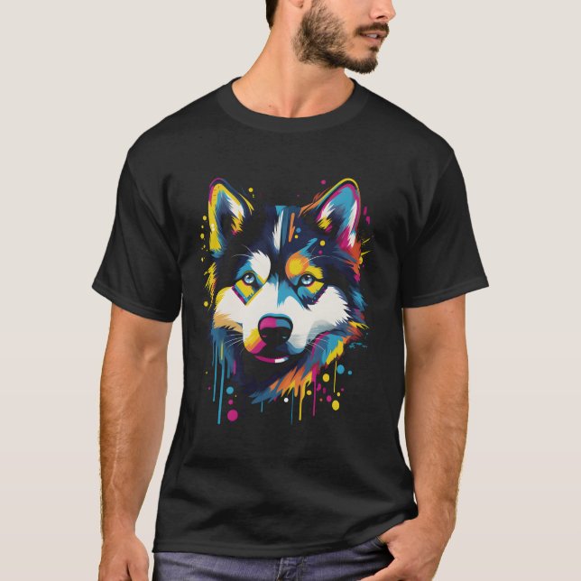 T-shirt Siberian Husky Puppy (Devant)