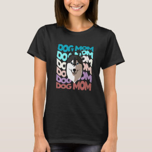 T-shirt Sibérie Husky Chien Maman Retro Chien Vintage Mama