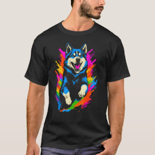 T-shirt Sibérie Husky Chig Pop Art