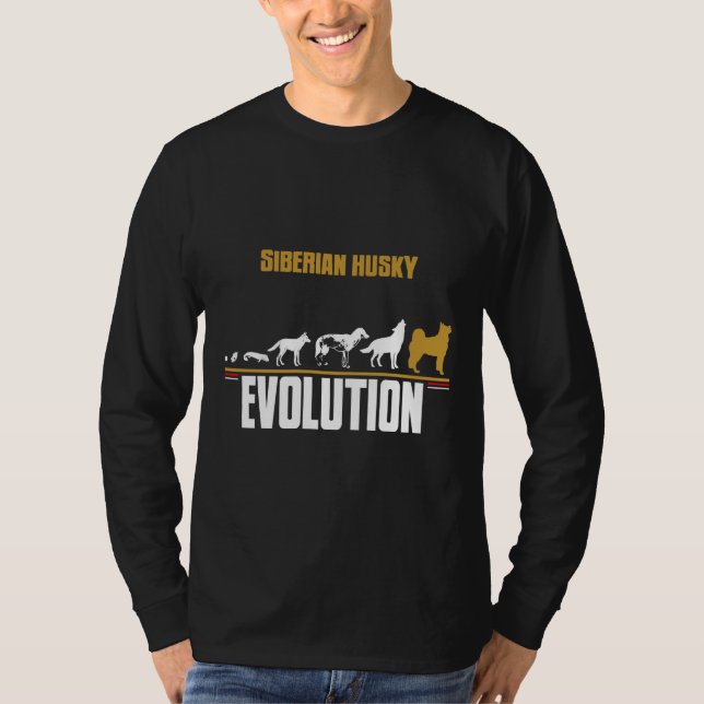 T-shirt Sibérie Husky Chig Reproduire l'évolution (Devant)