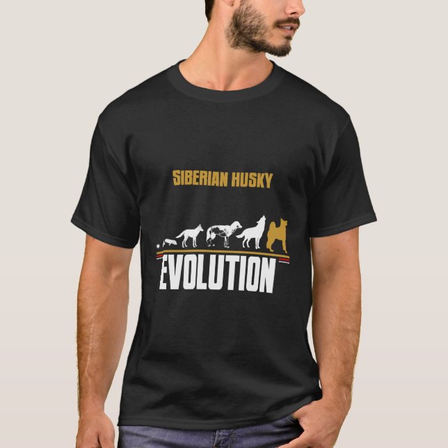 T-shirt Sibérie Husky Chig Reproduire l'évolution (Devant)
